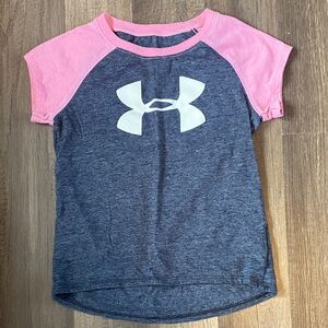 Under Armour Kids Pink and Dark Gray Tee